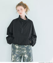 Sporty style stand collar nylon long sleeves 