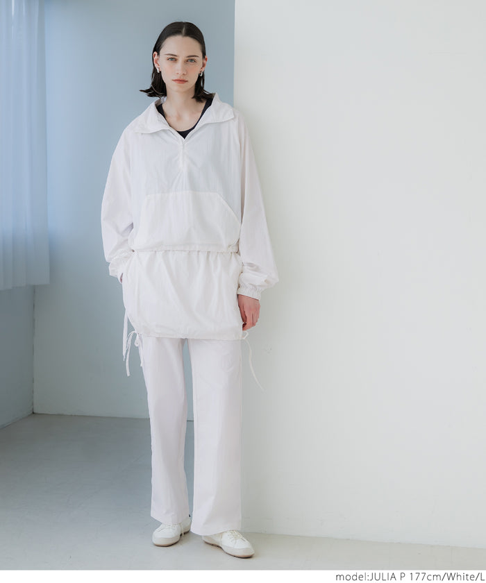 Sporty style stand collar nylon long sleeves 