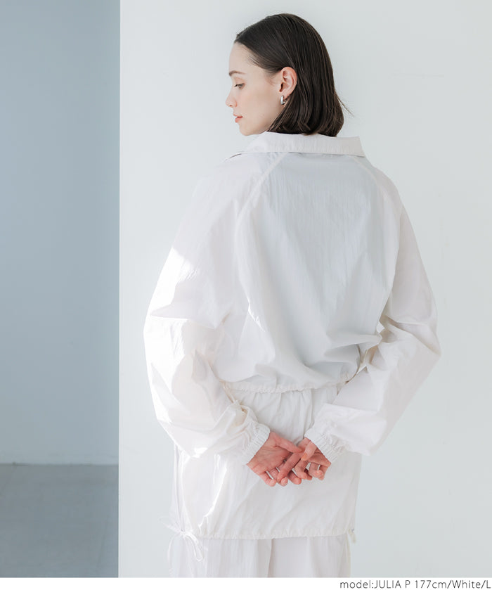 Sporty style stand collar nylon long sleeves 