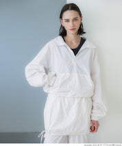 Sporty style stand collar nylon long sleeves 