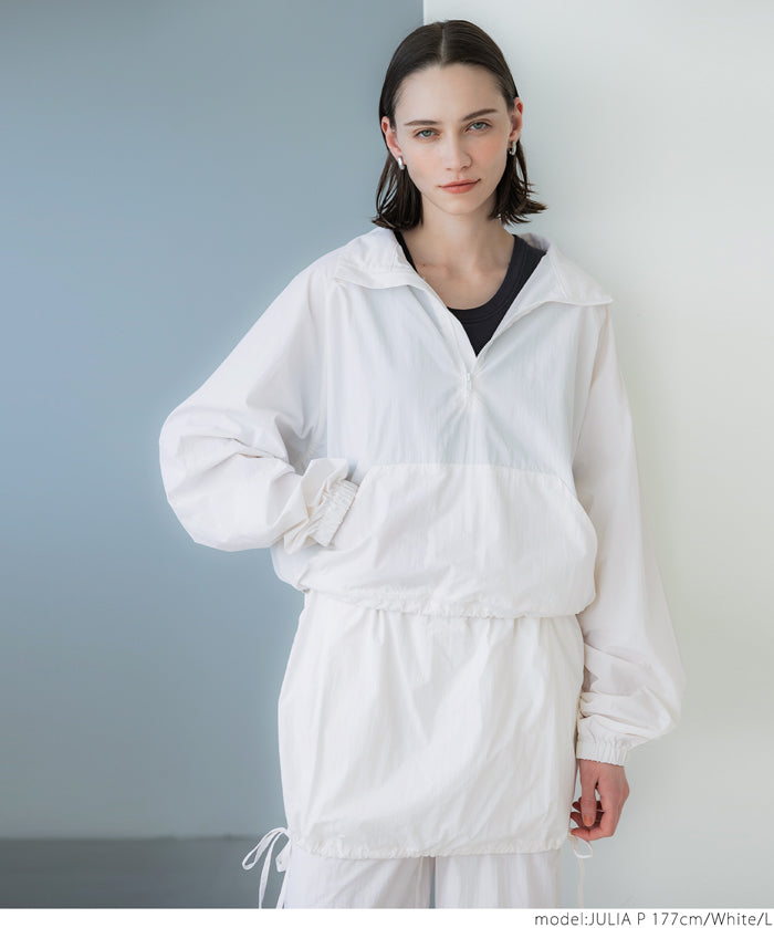 Sporty style stand collar nylon long sleeves 