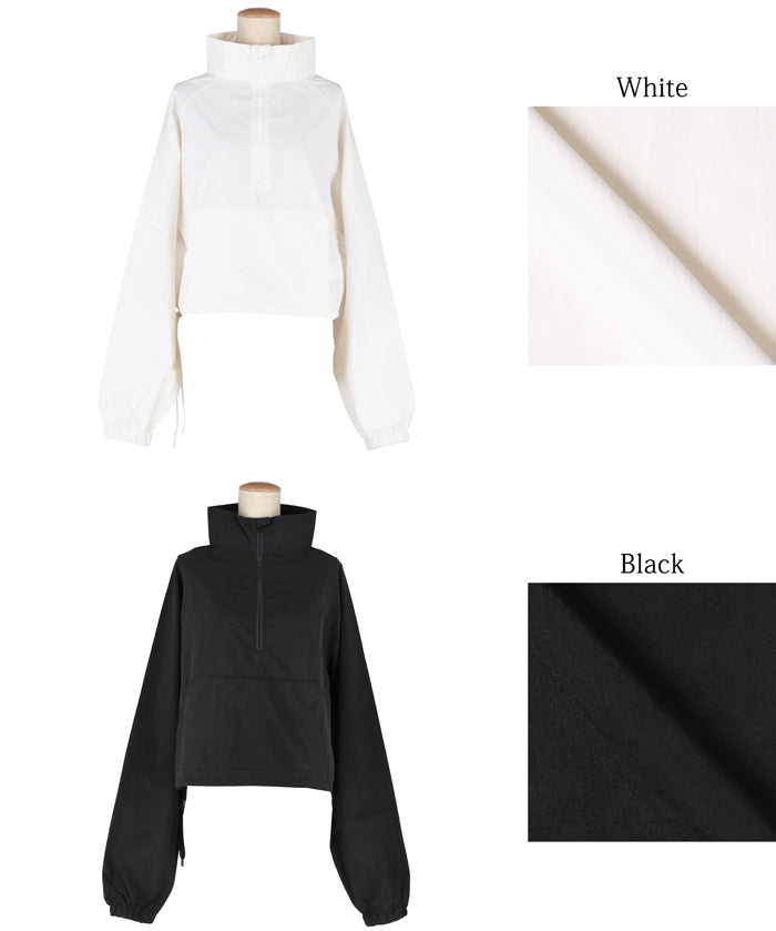 Sporty style stand collar nylon long sleeves 