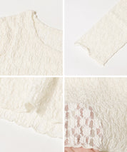 日系蕾絲透膚內搭上衣