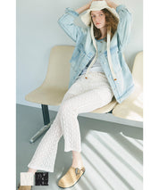 Japanese style lace see-through trousers 