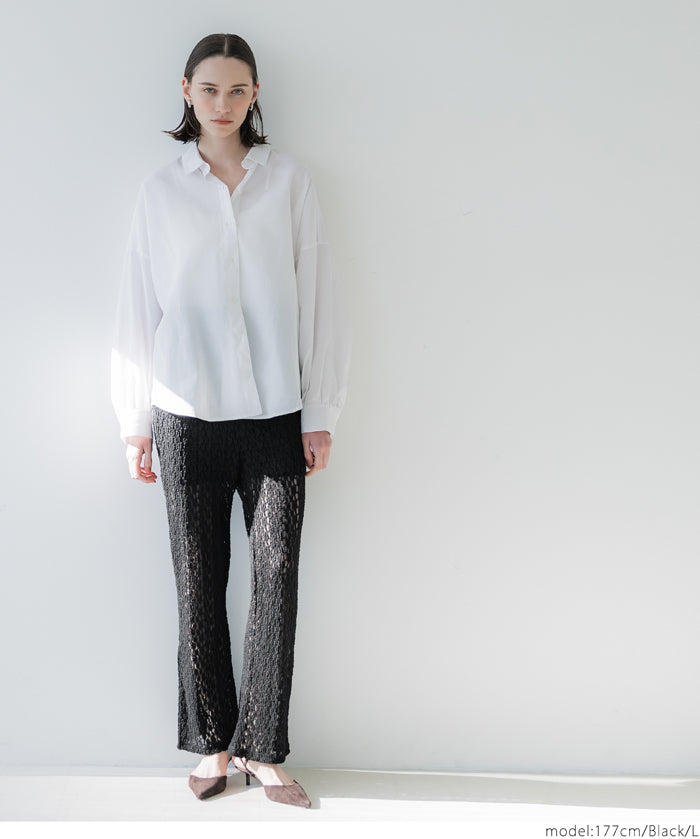 Japanese style lace see-through trousers 