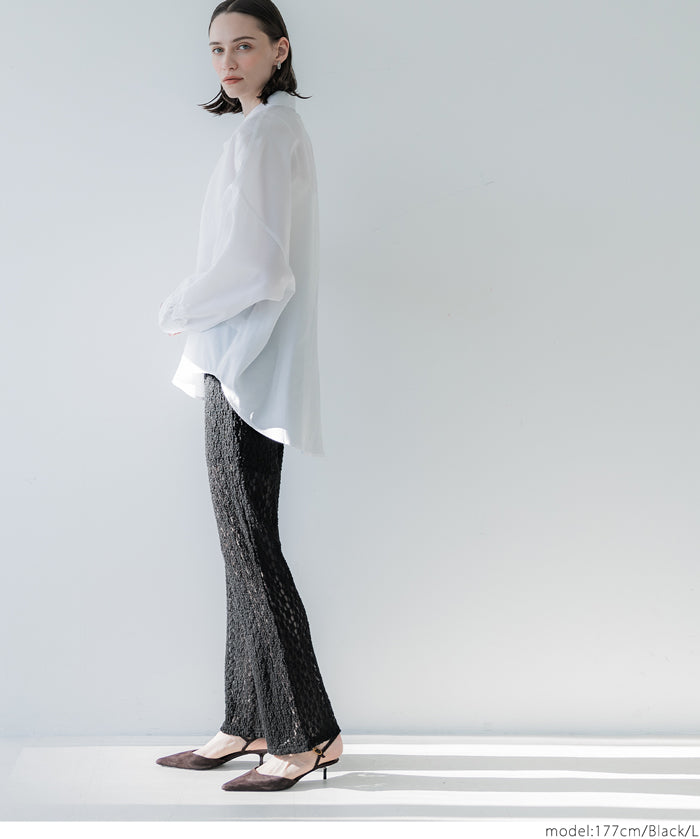 Japanese style lace see-through trousers 