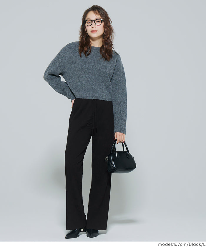 【Daily Warm】磨毛保暖百褶休閒長褲