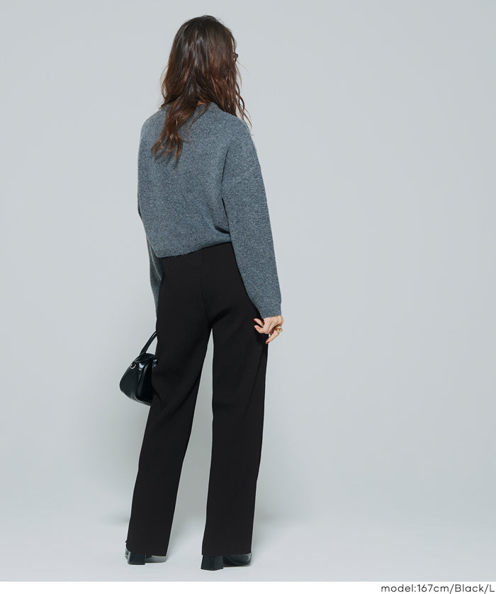 【Daily Warm】磨毛保暖百褶休閒長褲