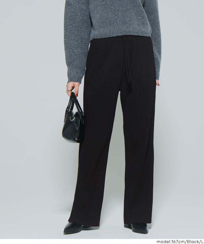 【Daily Warm】磨毛保暖百褶休閒長褲