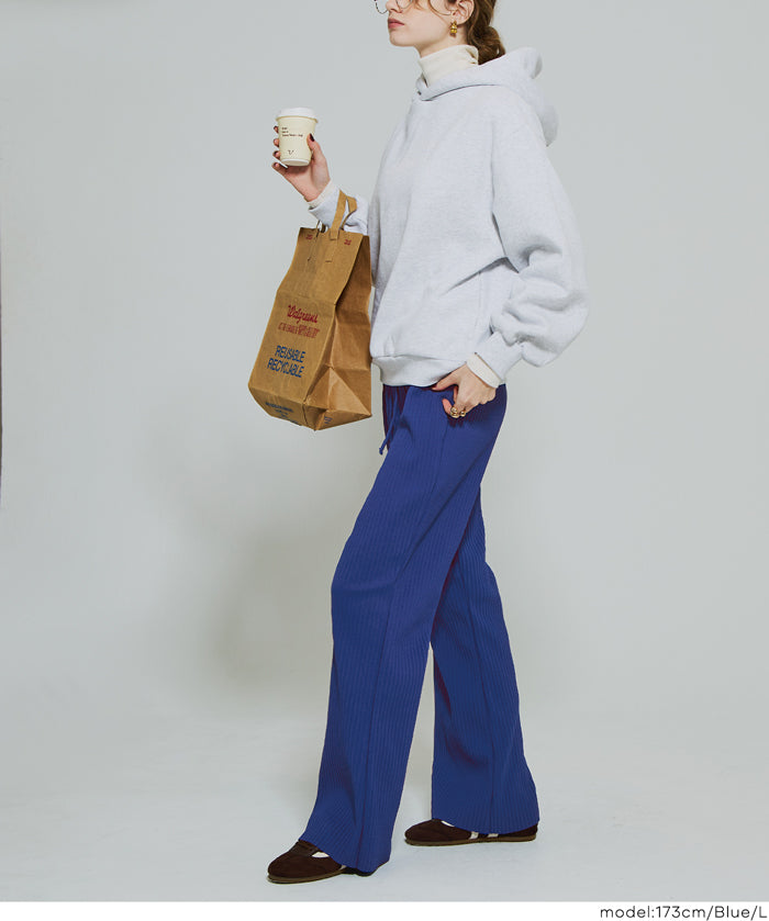 【Daily Warm】磨毛保暖百褶休閒長褲