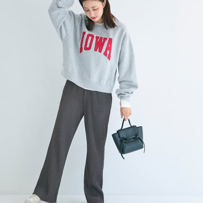 【Daily Warm】磨毛保暖百褶休閒長褲