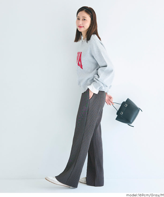 【Daily Warm】磨毛保暖百褶休閒長褲