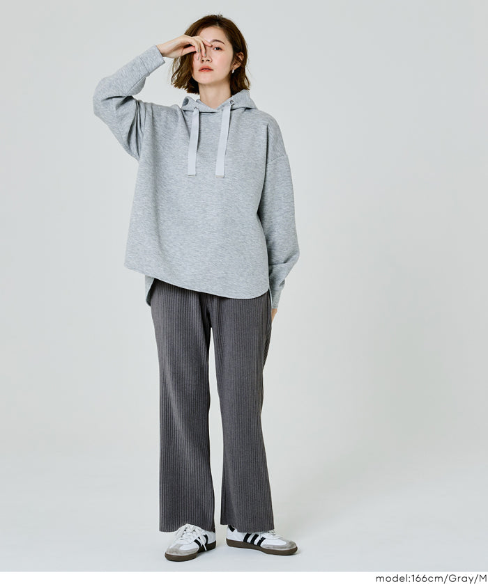 【Daily Warm】磨毛保暖百褶休閒長褲