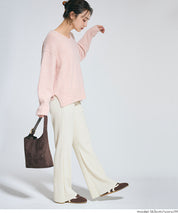 【Daily Warm】磨毛保暖百褶休閒長褲