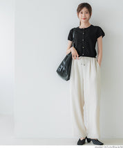 氣質通勤金扣短袖針織外套