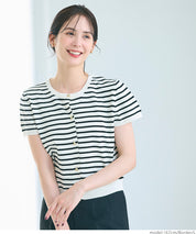 氣質通勤金扣短袖針織外套