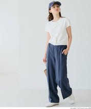 氣質通勤金扣短袖針織外套