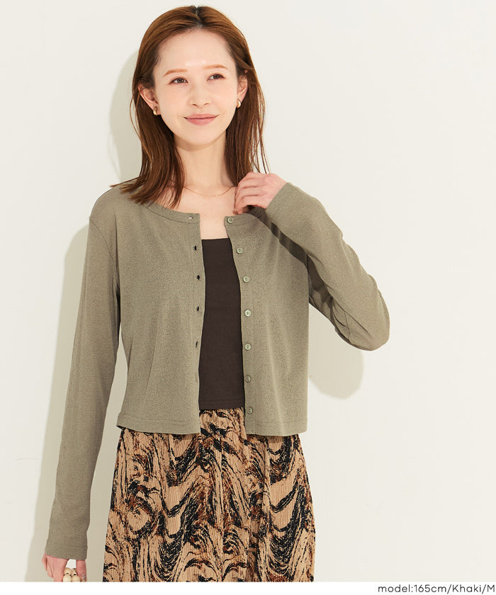 透膚合身圓領針織衫