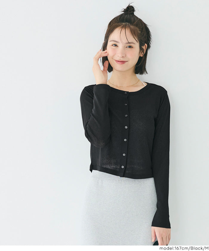 透膚合身圓領針織衫