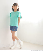 Children's denim shorts with hollow heart