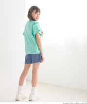 Children's denim shorts with hollow heart