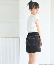 Children's denim shorts with hollow heart