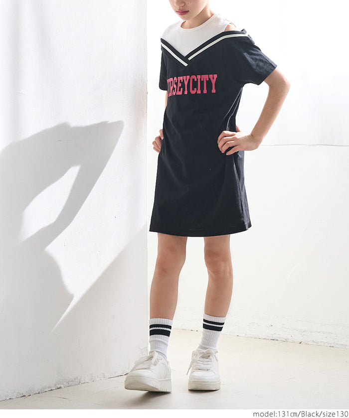 Kids Cheerleading Short Sleeve Dress