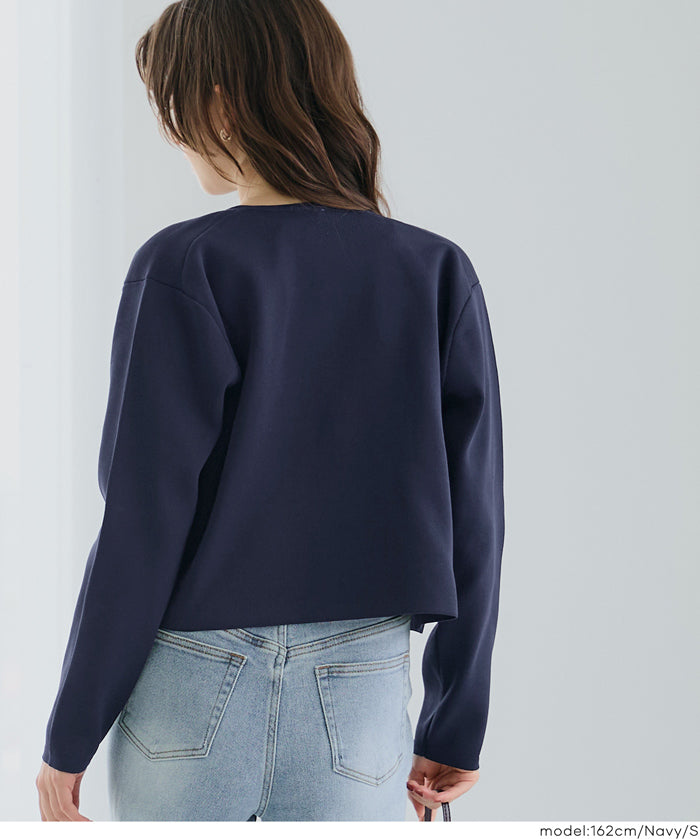 合身金釦口袋造型針織外套