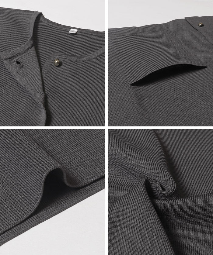 合身金釦口袋造型針織外套