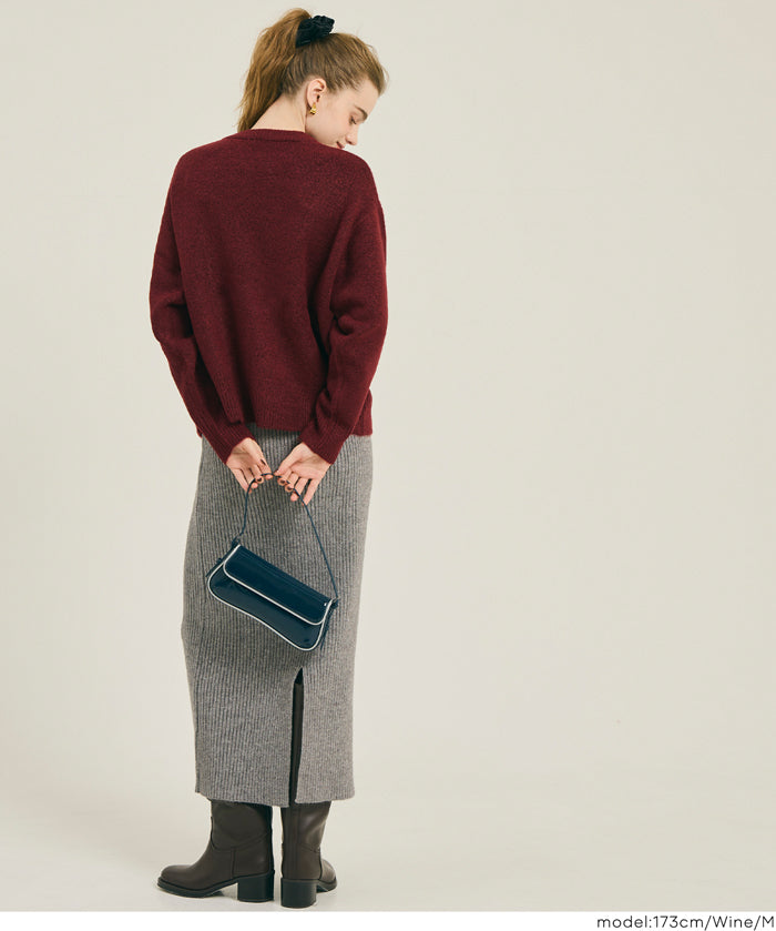 大學風英字LOGO圓領毛衣 親子裝