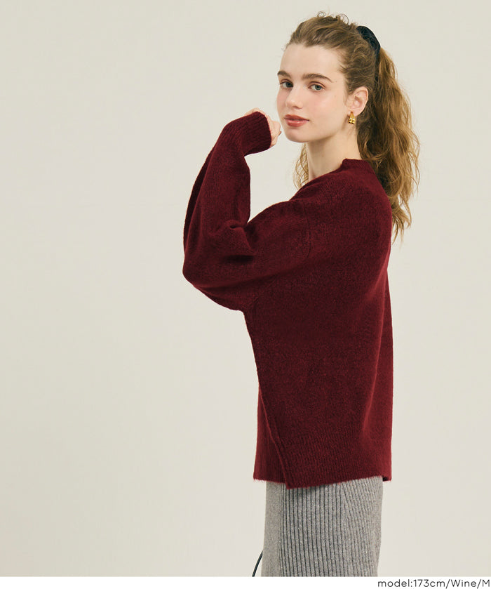 大學風英字LOGO圓領毛衣 親子裝