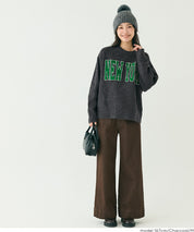 大學風英字LOGO圓領毛衣 親子裝