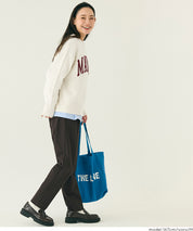 大學風英字LOGO圓領毛衣 親子裝