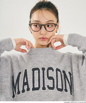 大學風英字LOGO圓領毛衣 親子裝