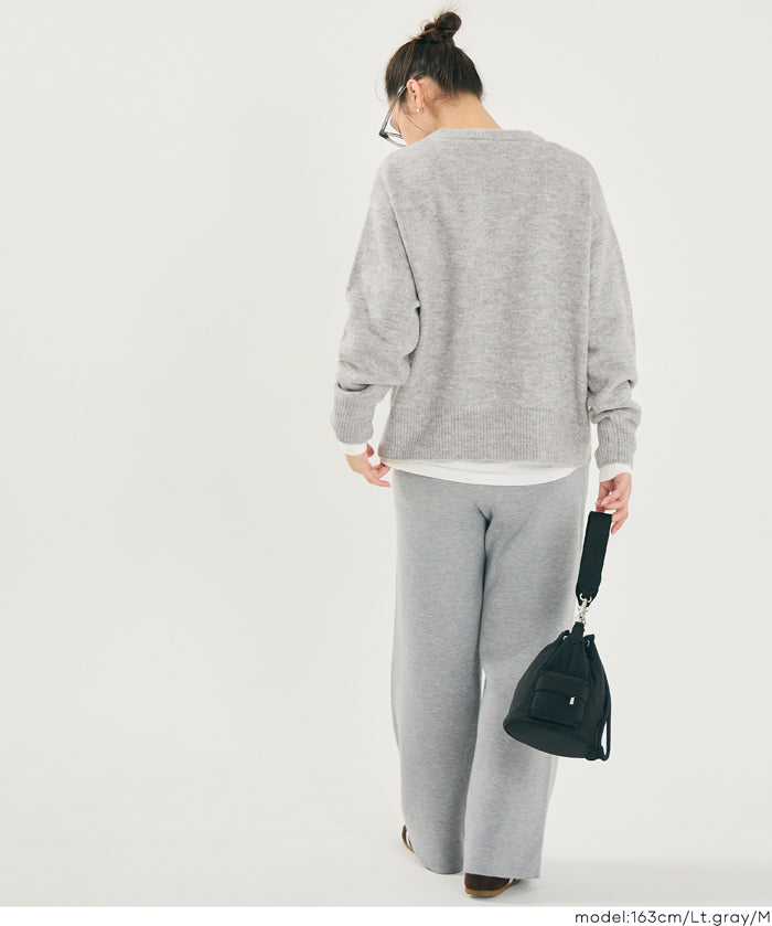 大學風英字LOGO圓領毛衣 親子裝