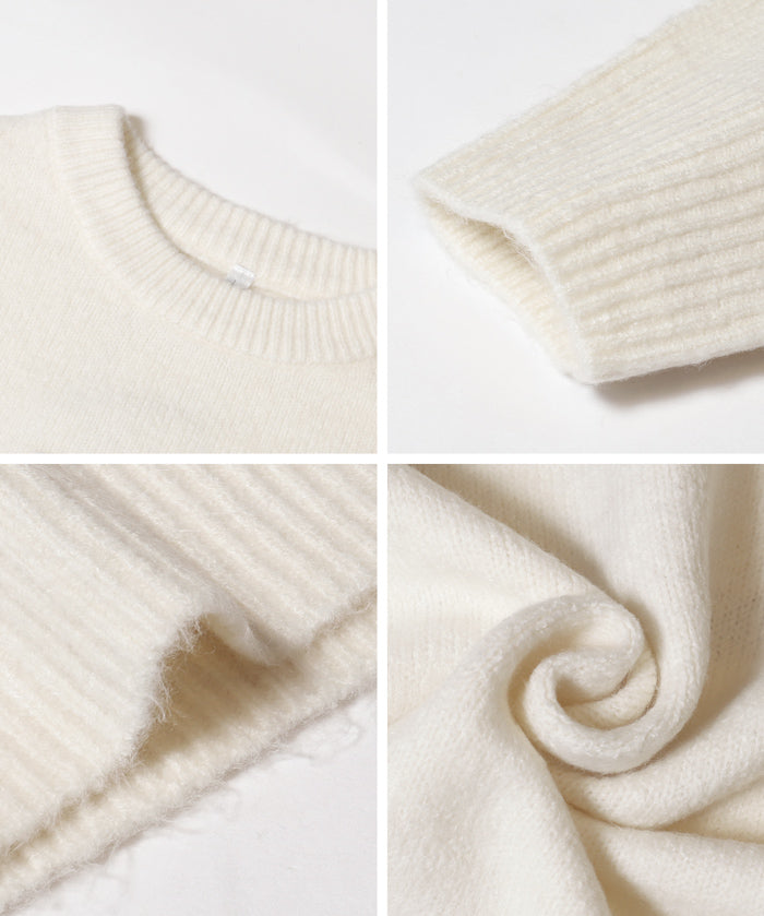 大學風英字LOGO圓領毛衣 親子裝