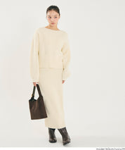 【可配套】細閃螺紋針織直筒半裙