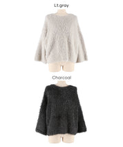 細閃毛絨造型長袖針織上衣