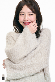 細閃毛絨造型長袖針織上衣