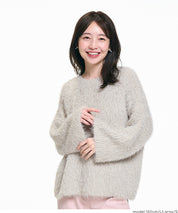 細閃毛絨造型長袖針織上衣