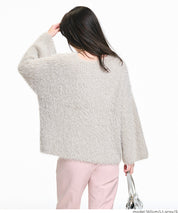 細閃毛絨造型長袖針織上衣