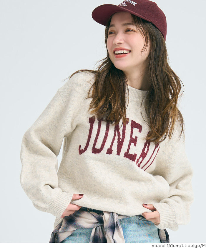 英字LOGO圓領長袖毛衣 親子裝