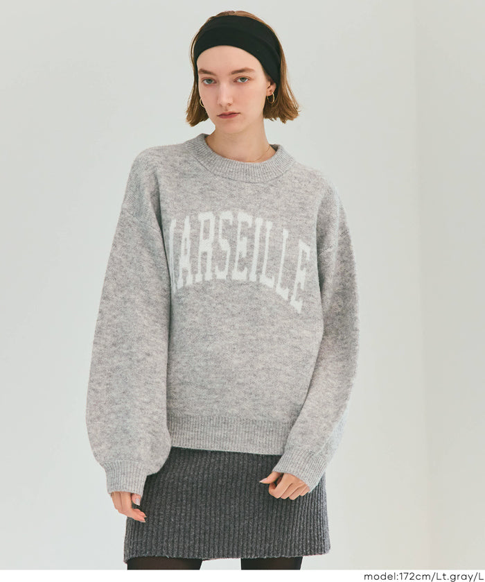 英字LOGO圓領長袖毛衣 親子裝