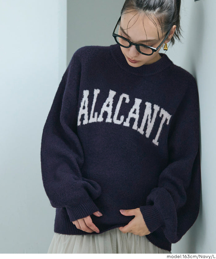 英字LOGO圓領長袖毛衣 親子裝