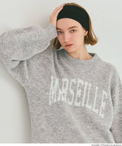 英字LOGO圓領長袖毛衣 親子裝