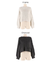 細閃毛絨造型蝴蝶結兩穿針織開衫