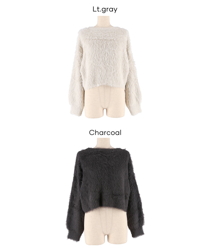 細閃毛絨造型蝴蝶結兩穿針織開衫