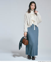 細閃毛絨造型蝴蝶結兩穿針織開衫