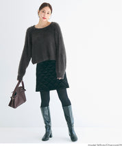 細閃毛絨造型蝴蝶結兩穿針織開衫