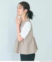 日系氣質銀扣荷葉下擺娃娃背心